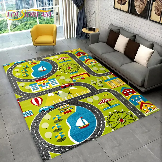 Dětský hrací koberec s motivem silnice - 11, 120x160cm