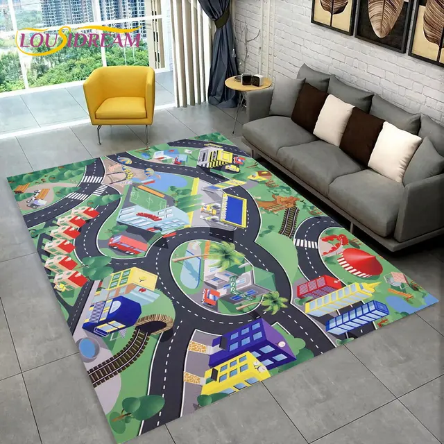 Dětský hrací koberec s motivem silnice - 12, 100x150cm