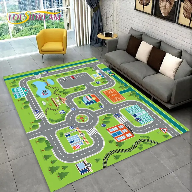 Dětský hrací koberec s motivem silnice - 18, 230x160cm