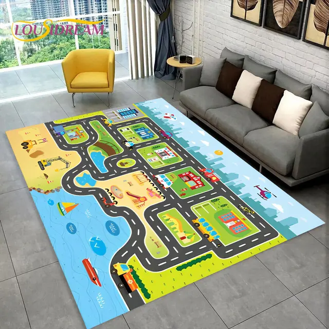 Dětský hrací koberec s motivem silnice - 19, 100x150cm