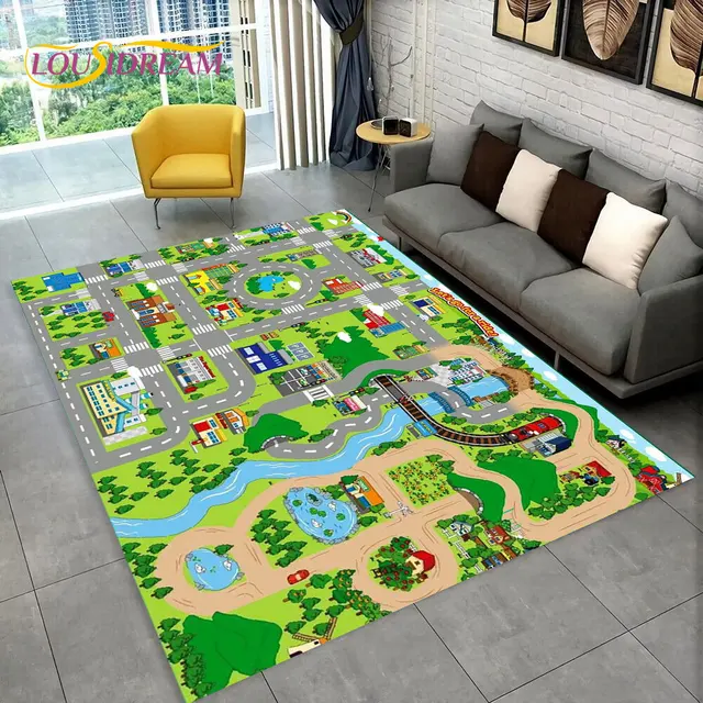 Dětský hrací koberec s motivem silnice - 20, 40x60cm