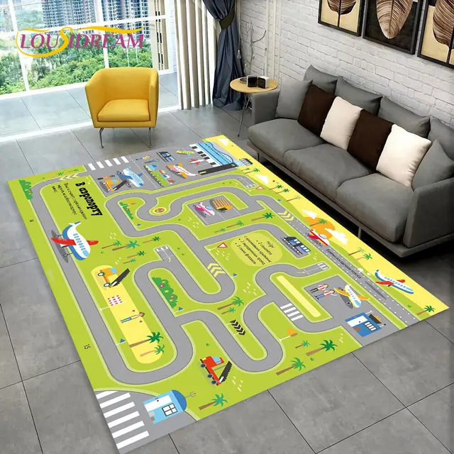 Dětský hrací koberec s motivem silnice - 21, 230x160cm