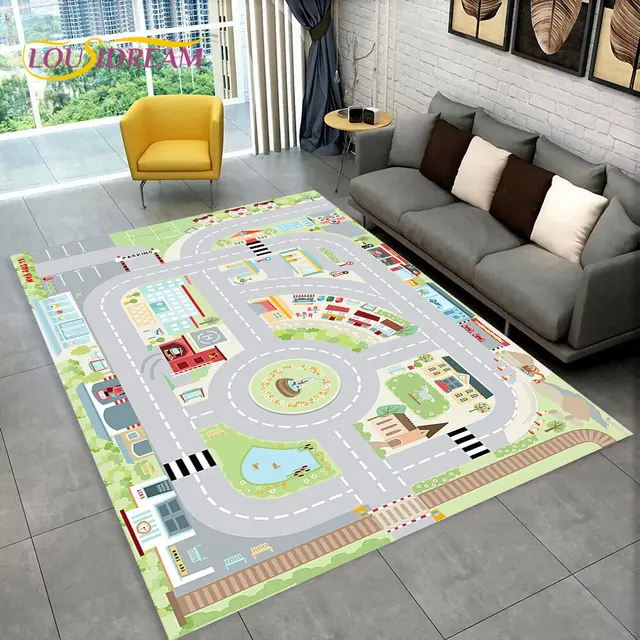 Dětský hrací koberec s motivem silnice - 22, 100x150cm