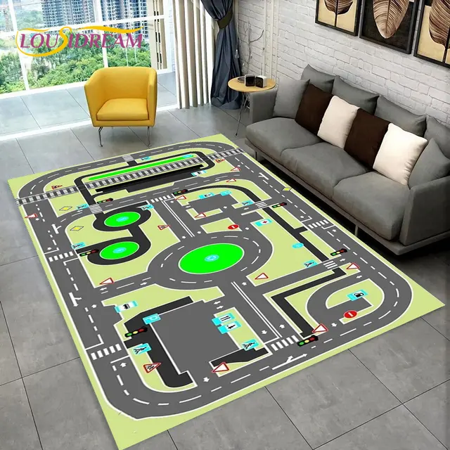 Dětský hrací koberec s motivem silnice - 23, 100x150cm