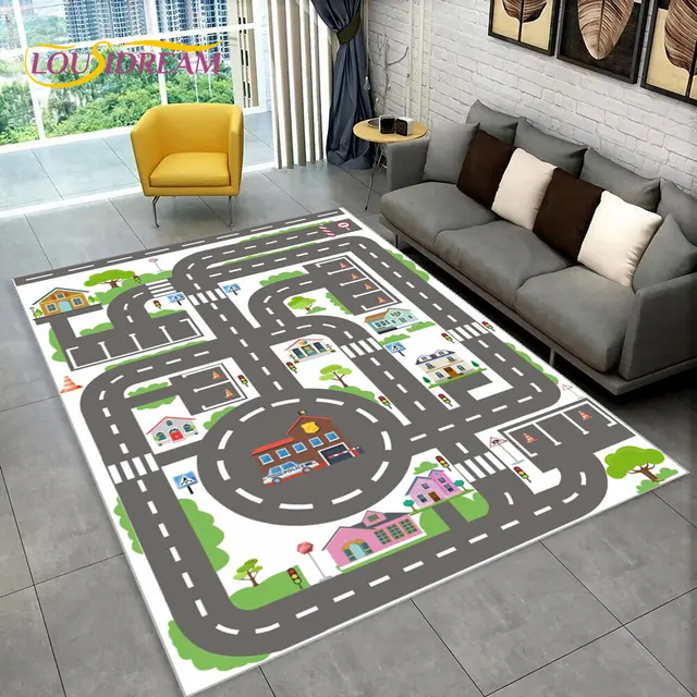 Dětský hrací koberec s motivem silnice - 25, 100x150cm