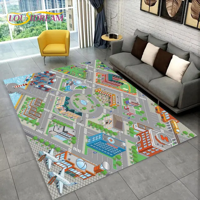 Dětský hrací koberec s motivem silnice - 26, 100x150cm