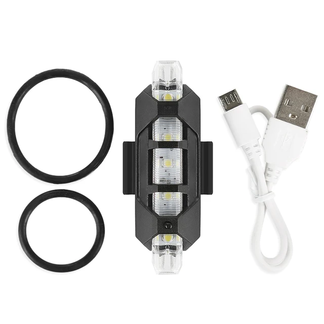 Zadní LED světlo na kolo - USB nabíjení - Bílá