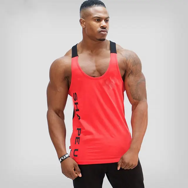 Pánské sportovní fitness tričko - červené, XL