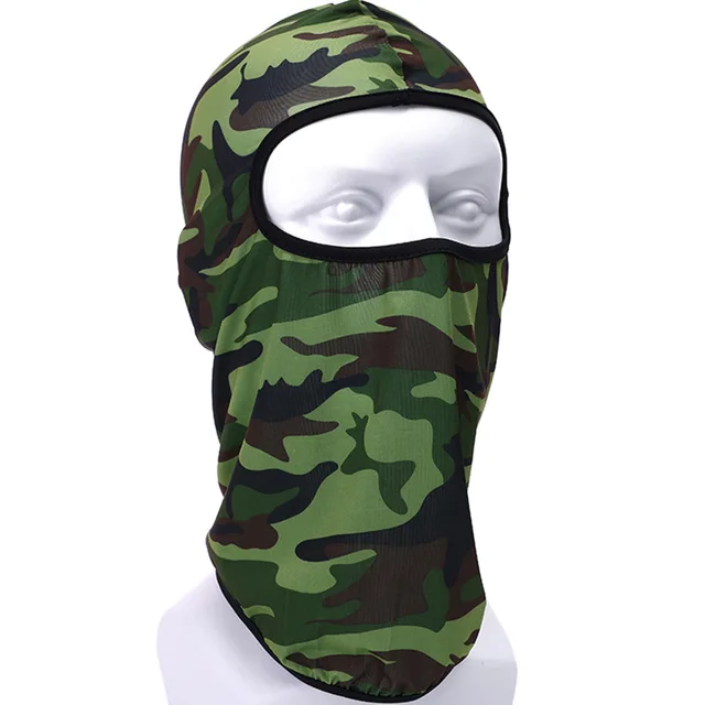 Letní ochranná maska na kolo s UV filtrem - Zelená kamufláž
