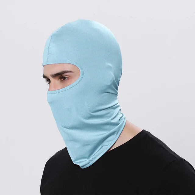 Letní ochranná maska na kolo s UV filtrem - světle modrá