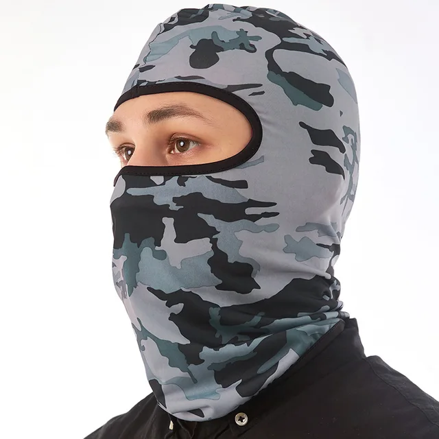 Letní ochranná maska na kolo s UV filtrem - Šedá kamufláž