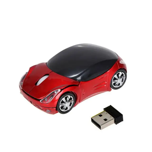 Myš auto | bezdrátová myš - červená