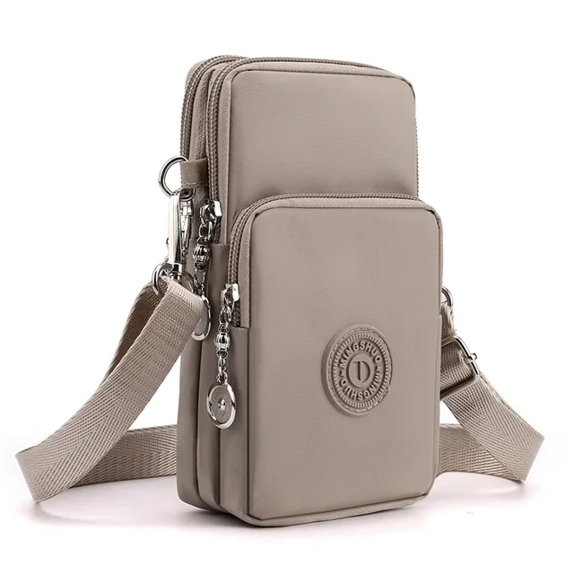 Nylonová mini kabelka přes rameno 17 x 5 x 9 cm - Khaki