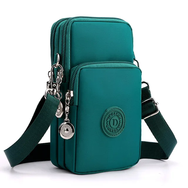 Nylonová mini kabelka přes rameno 17 x 5 x 9 cm - Zelená