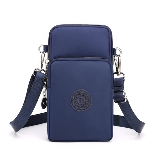 Nylonová mini kabelka přes rameno 17 x 5 x 9 cm - modrý