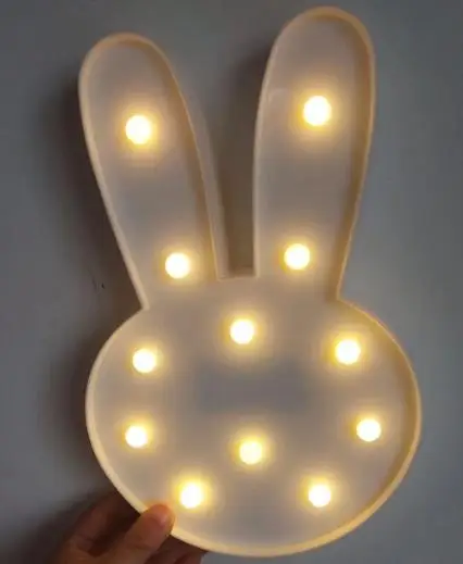 3D LED světlo | noční lampa - zajíček bílý