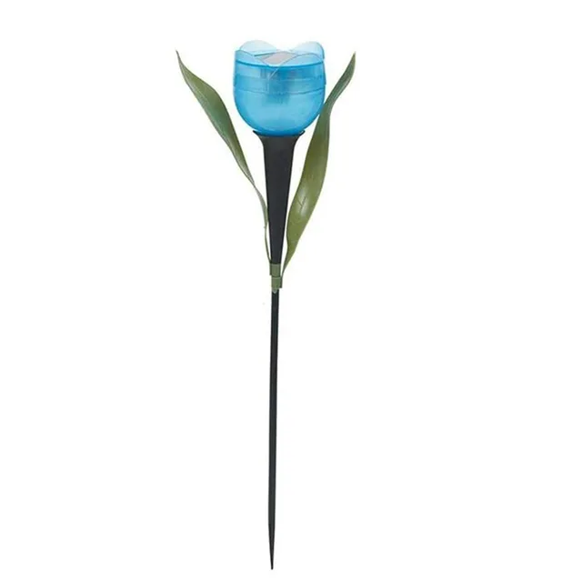 Solární osvětlení | venkovní svítidlo, styl tulipán - modrý