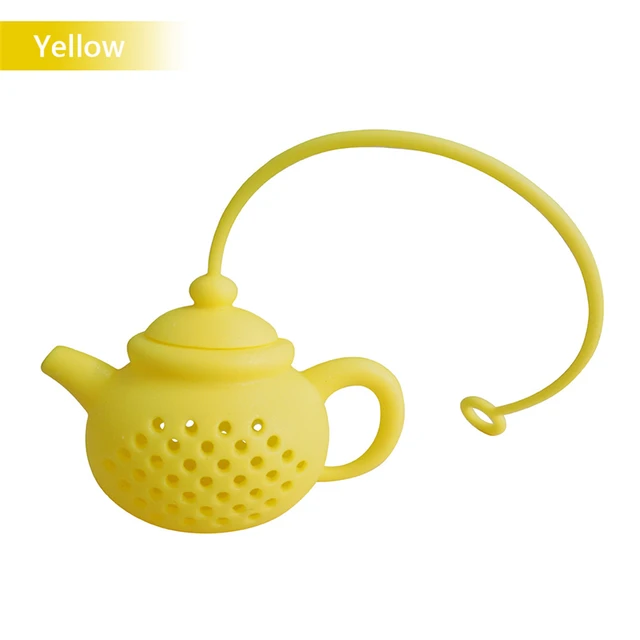 Sítko na sypaný čaj | silikonové čajové sítko, styl konvička - žlutá