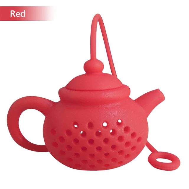 Sítko na sypaný čaj | silikonové čajové sítko, styl konvička - červená