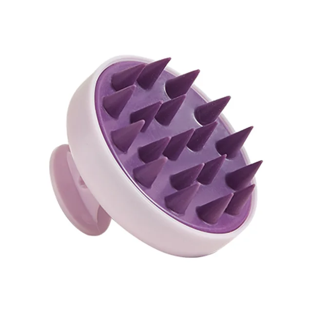 Silikonový masážní hřeben pro mytí vlasů a masáž hlavy - Dvojitá fialová