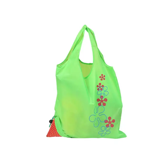 Skládací nákupní taška | ekologická taška, styl jahoda - Světle zelená