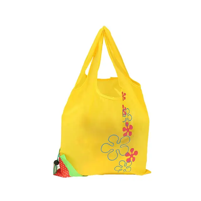 Skládací nákupní taška | ekologická taška, styl jahoda - Žlutá