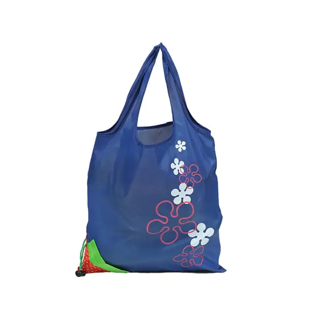 Skládací nákupní taška | ekologická taška, styl jahoda - Tmavě modrá