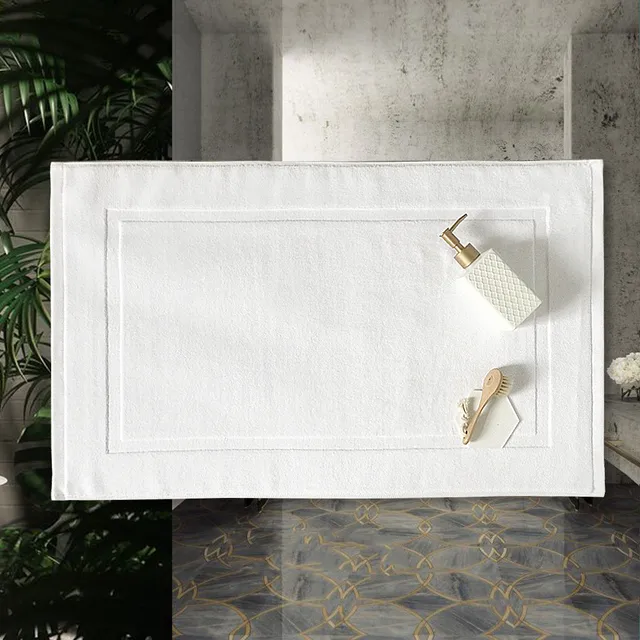 Luxusní bavlněná předložka do koupelny - Bílá, 50x80cm