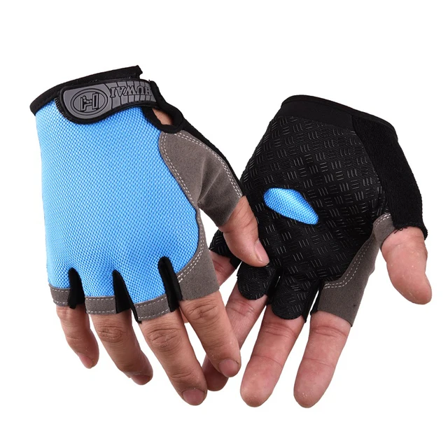 Cyklistické prodyšné rukavice - Normální modrá, L