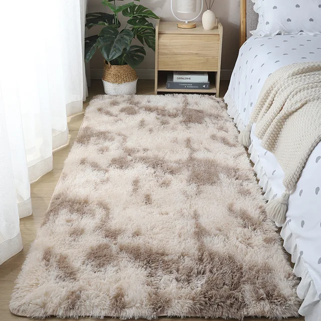 Teplý plyšový koberec do ložnice a obývacího pokoje - Khaki, 160X200CM