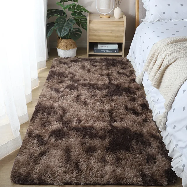 Teplý plyšový koberec do ložnice a obývacího pokoje - káva, 120X200CM