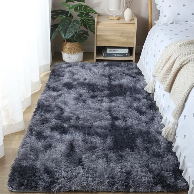 Teplý plyšový koberec do ložnice a obývacího pokoje - Tmavošedý, 120X200CM