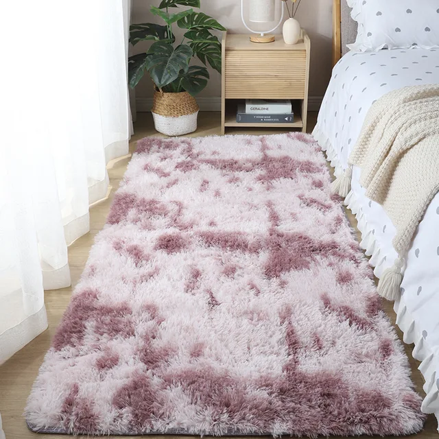 Teplý plyšový koberec do ložnice a obývacího pokoje - Růžově fialová, 120X200CM