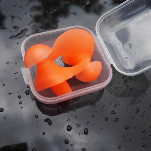 Název: Silikonové zátky do uší pro plavání odolné a vodotěsné Popis: - oranžový