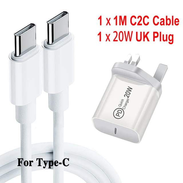 Univerzální rychlá nabíječka 20W USB-C s kabelem - UK C2C
