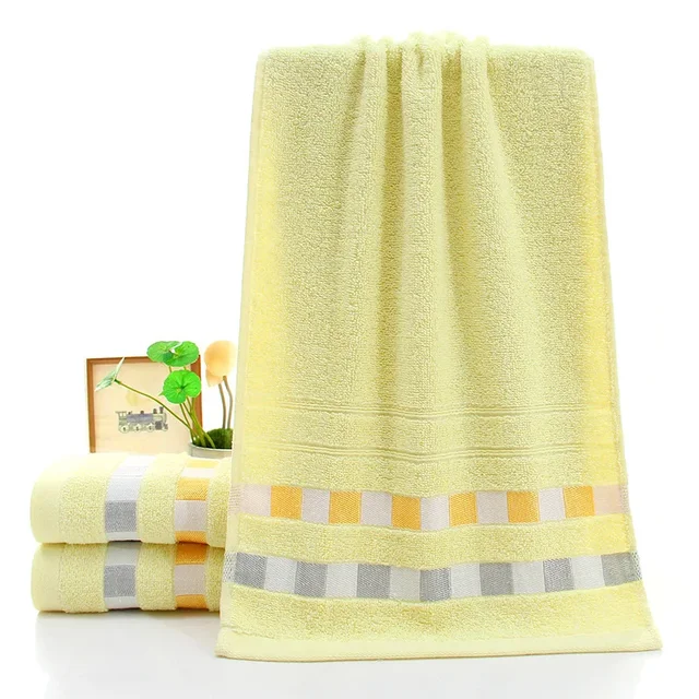 Rychleschnoucí bavlněný ručník na obličej pro sport - Žlutá 1, Rozměr 34 x 74 cm