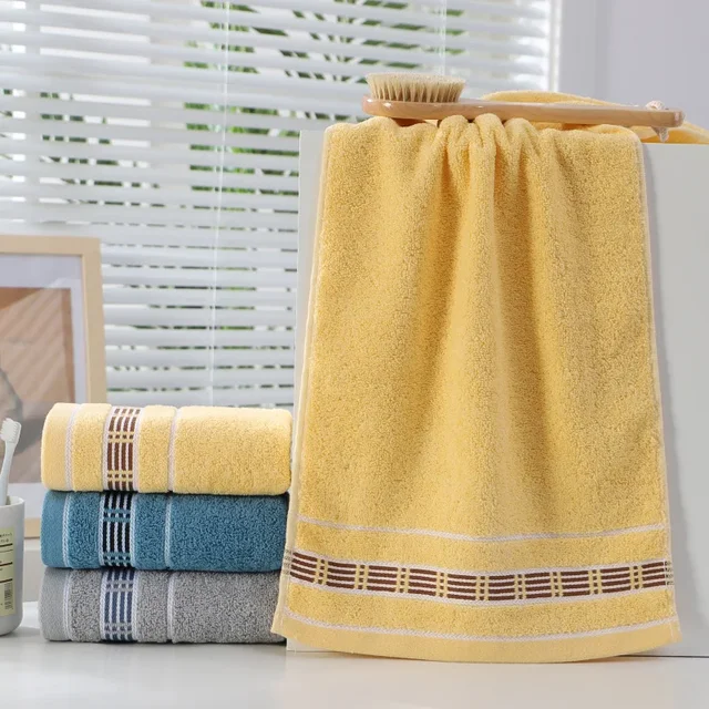 Rychleschnoucí bavlněný ručník na obličej pro sport - Žlutá 4, Rozměr 34 x 74 cm