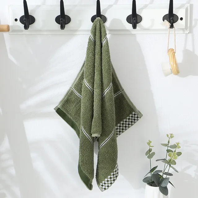 Rychleschnoucí bavlněný ručník na obličej pro sport - Zelená 2, Rozměr 34 x 74 cm