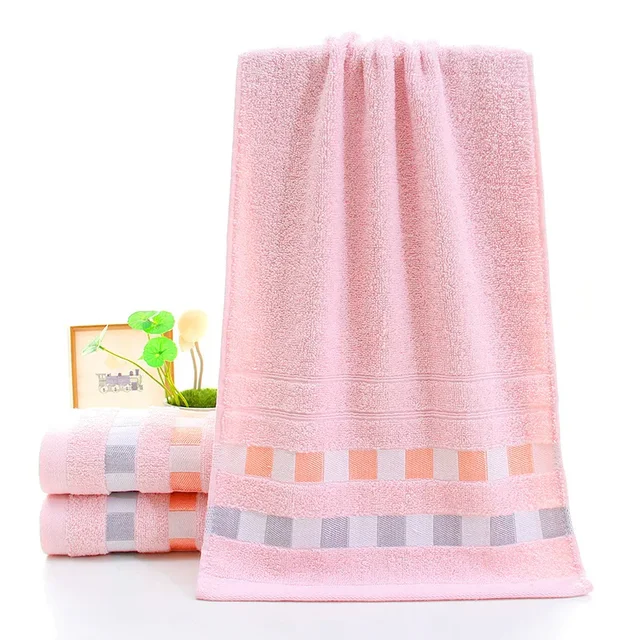 Rychleschnoucí bavlněný ručník na obličej pro sport - Růžová 1, Rozměr 34 x 74 cm