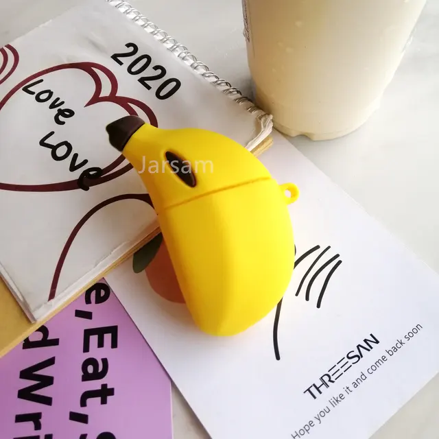 Měkký silikonový obal na AirPody - Banán