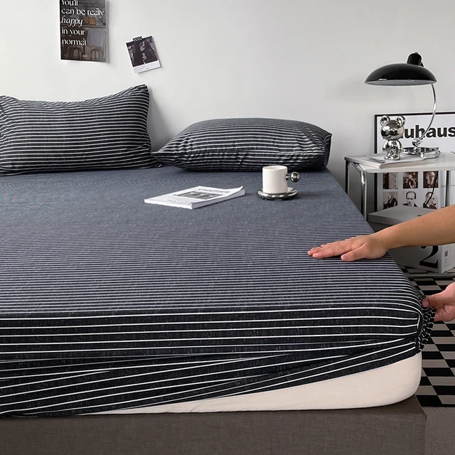Bavlněné prostěradlo s gumičkou pro manželskou postel - 18, Rozměry 90 x 200 x 30 cm