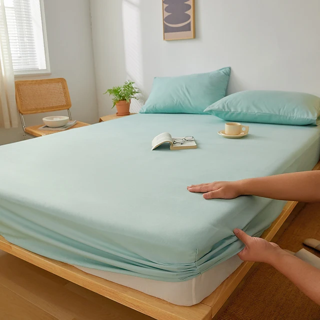 Bavlněné prostěradlo s gumovým okrajem pro manželskou postel - styl 15, 2x povlak na polštář 48x74