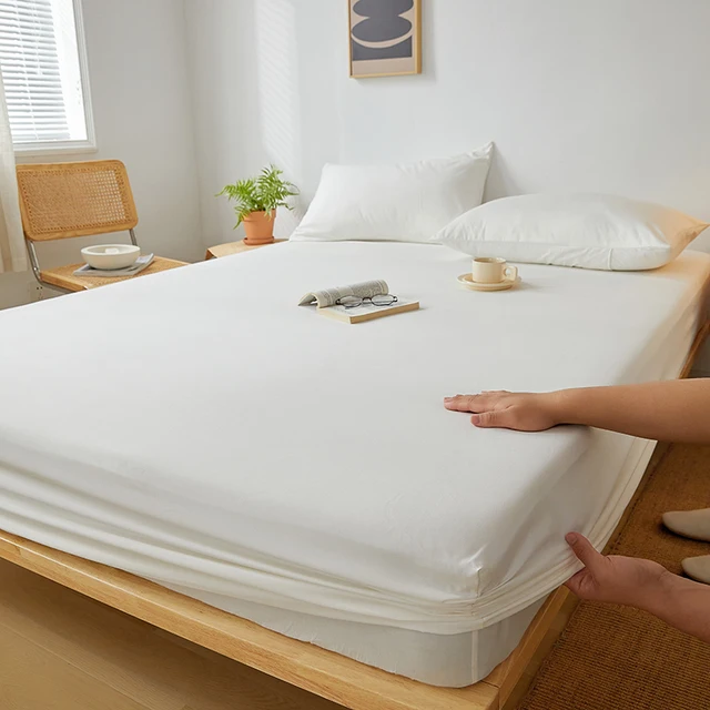 Bavlněné prostěradlo s gumovým okrajem pro manželskou postel - styl 20, 2x povlak na polštář 48x74