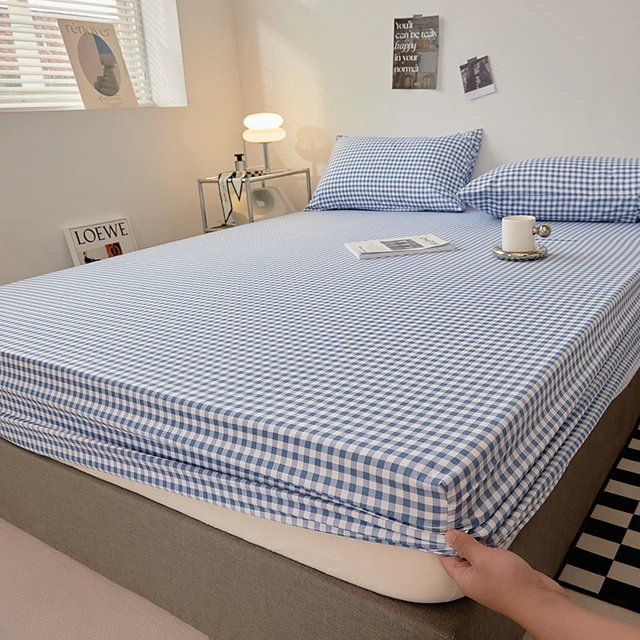 Bavlněné prostěradlo s gumovým okrajem pro manželskou postel - Styl 06, 2x povlak na polštář 48x74