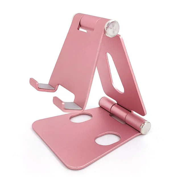 Název: Hliníkový stolní stojan na tablet a telefon, nastavitelný - růžový