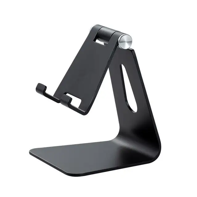 Název: Hliníkový stolní stojan na tablet a telefon, nastavitelný - Černá-2