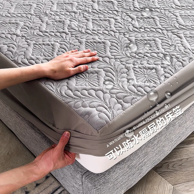 Vodotěsný matracový kryt pro pohodlný spánek - Šedá, Rozměry 100 x 190 x 30 cm