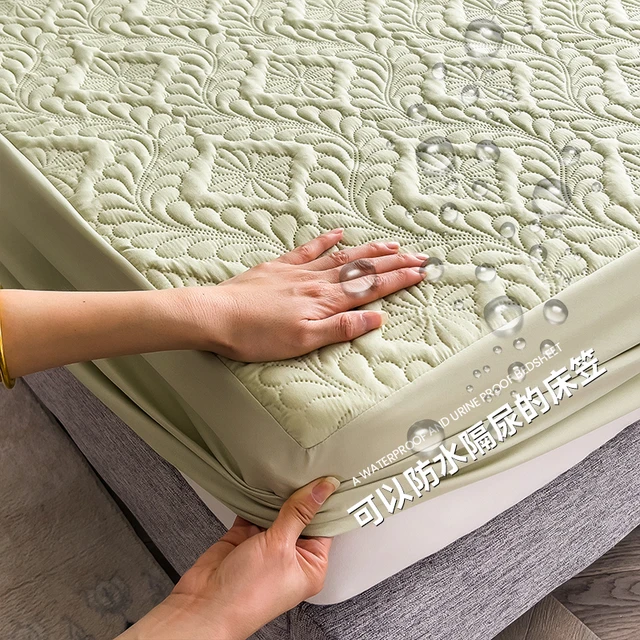 Vodotěsný matracový kryt pro pohodlný spánek - Zelená, 2x povlak na polštář 48x74 cm