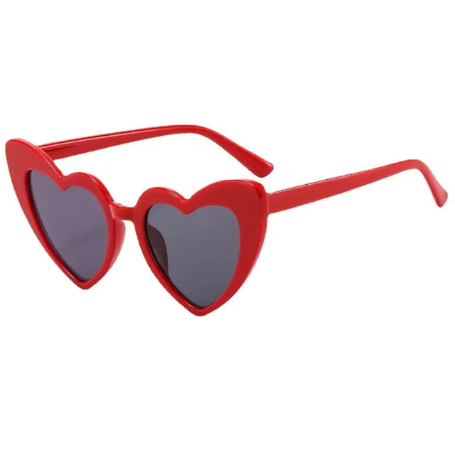 Sluneční brýle | retro brýle styl srdce - červené