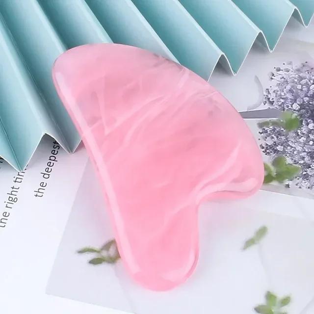 Guasha masážní deska z včelího vosku pro obličej - růžový